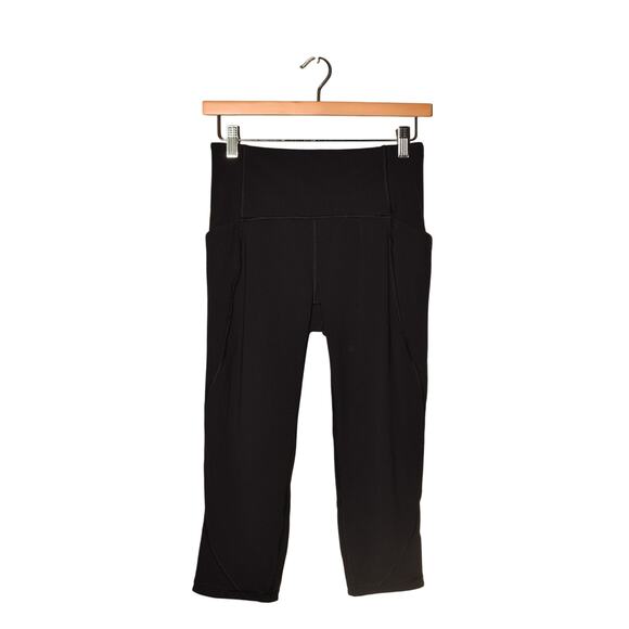 LULULEMON $98 Breezy Dot Crop 19" Black Full-On Luxtreme Leggings Size 6 - Picture 1 of 3